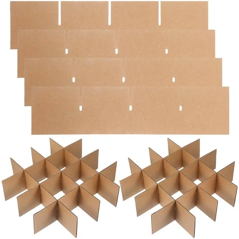 6pcs Kraft Paper Cardboard Box Dividers DIY Paper Storage Mailer Empty Moving Packaging Box Accessories