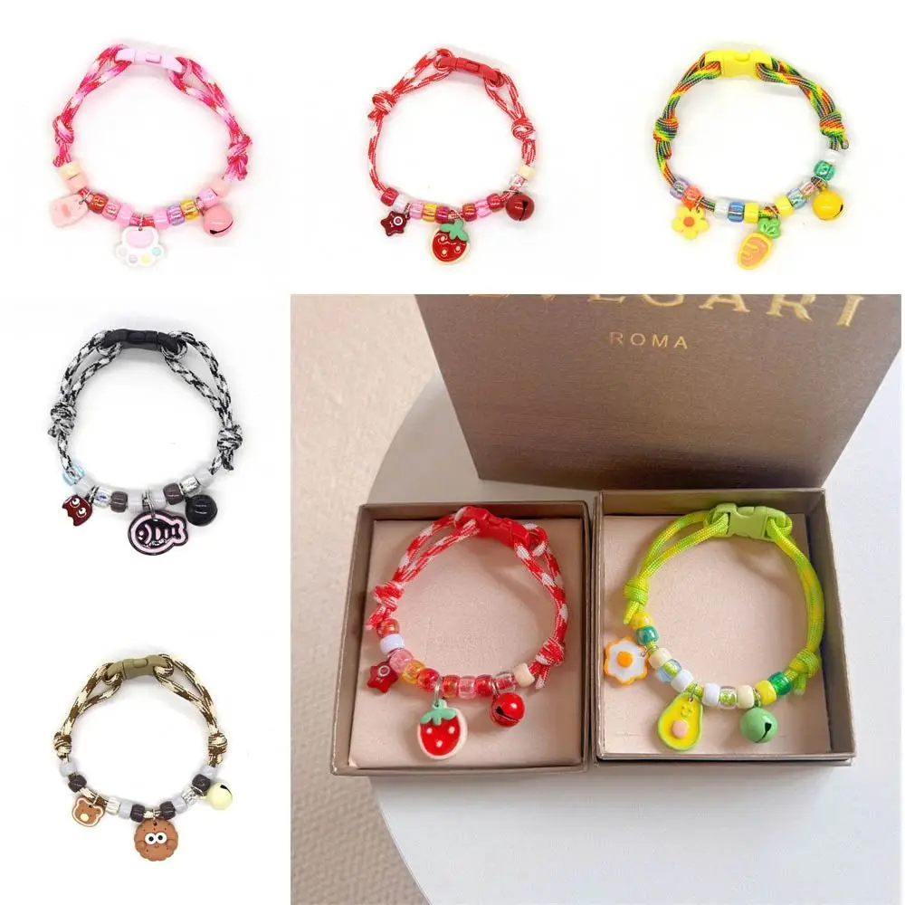 

Fashion Colorful Pet Necklace Braided with Bells Cat Puppy Collar Adjustable Pet Neck Rings Pet Costume Accessories