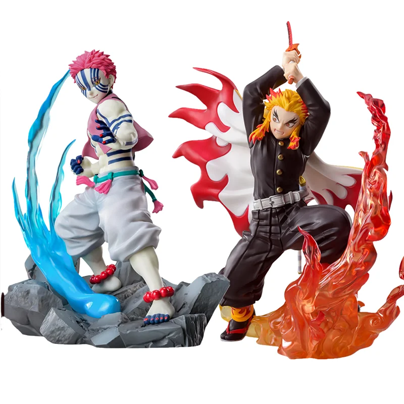 

Аниме Demon Slayer Rengoku Kyoujurou & Akaza Xross Link ПВХ фигурка-коллекционная модель игрушки в подарок на складе оригинальная