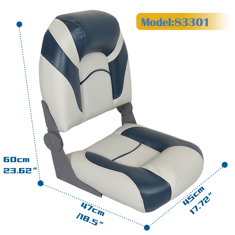 Foldable Marine Seats Comfortable and Waterproof Boat Seat Durable High Back Seat for Fishing Boat Canoe Boat Accessories Marine