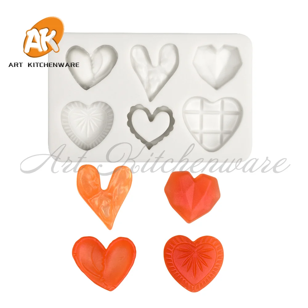 Sweet Heart Silicone Mold Fondant Cake Decoration Silicone Mold Hand Made Decorating Leaves Chocolate Candy Silicone Gel Mold