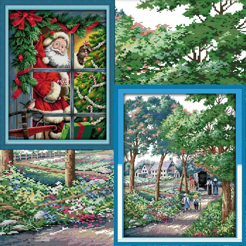 

Portrait RA22-Soulgift Pre-printed Cross Stitch Kit Easy Pattern Aida Stamped Fabric Embroidery Set-Easy To Follow-Recommend