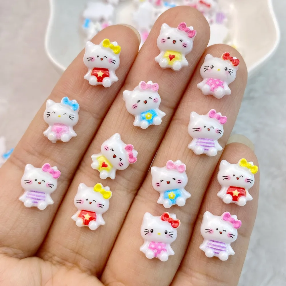 30Pcs New Cute Resin Cat Series Flat Back Ornament Jewelry Making Manicure Hairwear Accessorie