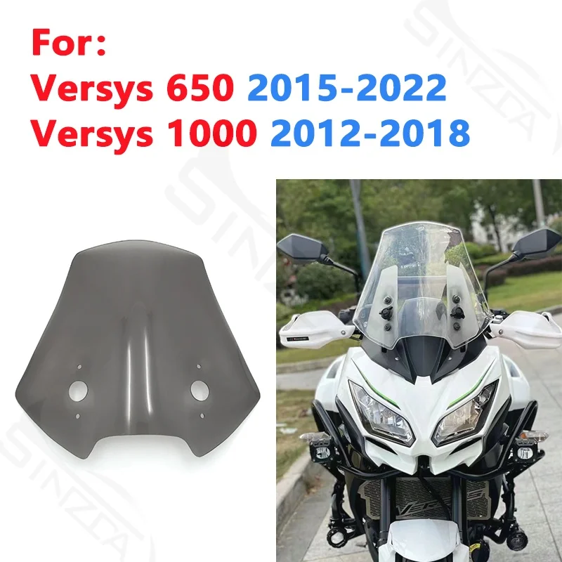 

For Versys 650 Versys650 KLE650 2015-2022 KLZ1000 Versys1000 2012-2018 Windshield Windscreens Wind Deflectors Gray