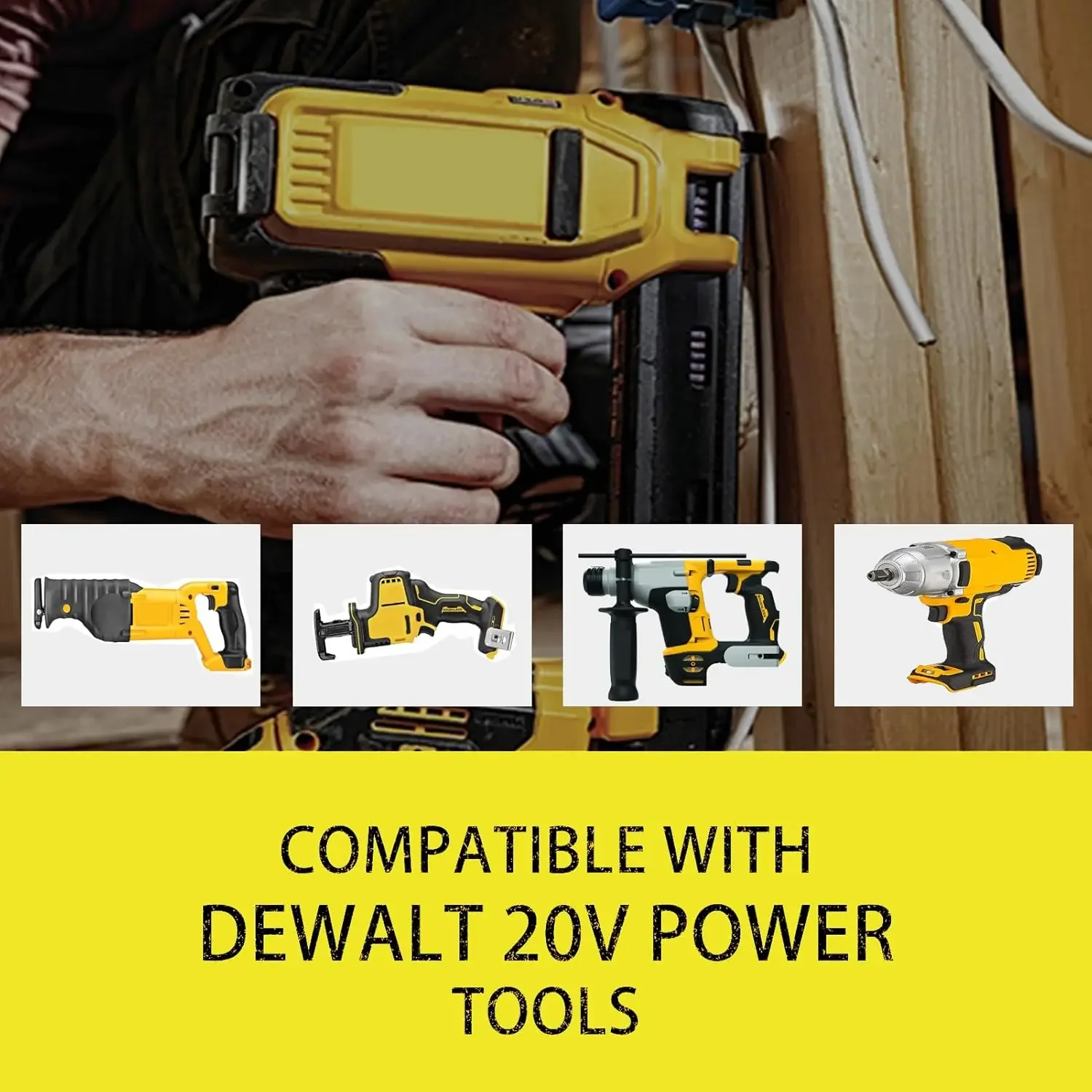แบตเตอรี่ VANON DCB201 2 ก้อน 3.0Ah ใช้แทนแบตเตอรี่ Dewalt 20V รุ่น DCB206 DCB207 DCB204 เหมาะสำหรับเครื่องมือไฟฟ้ารุ่น DCD/DCF/DCG/DCS