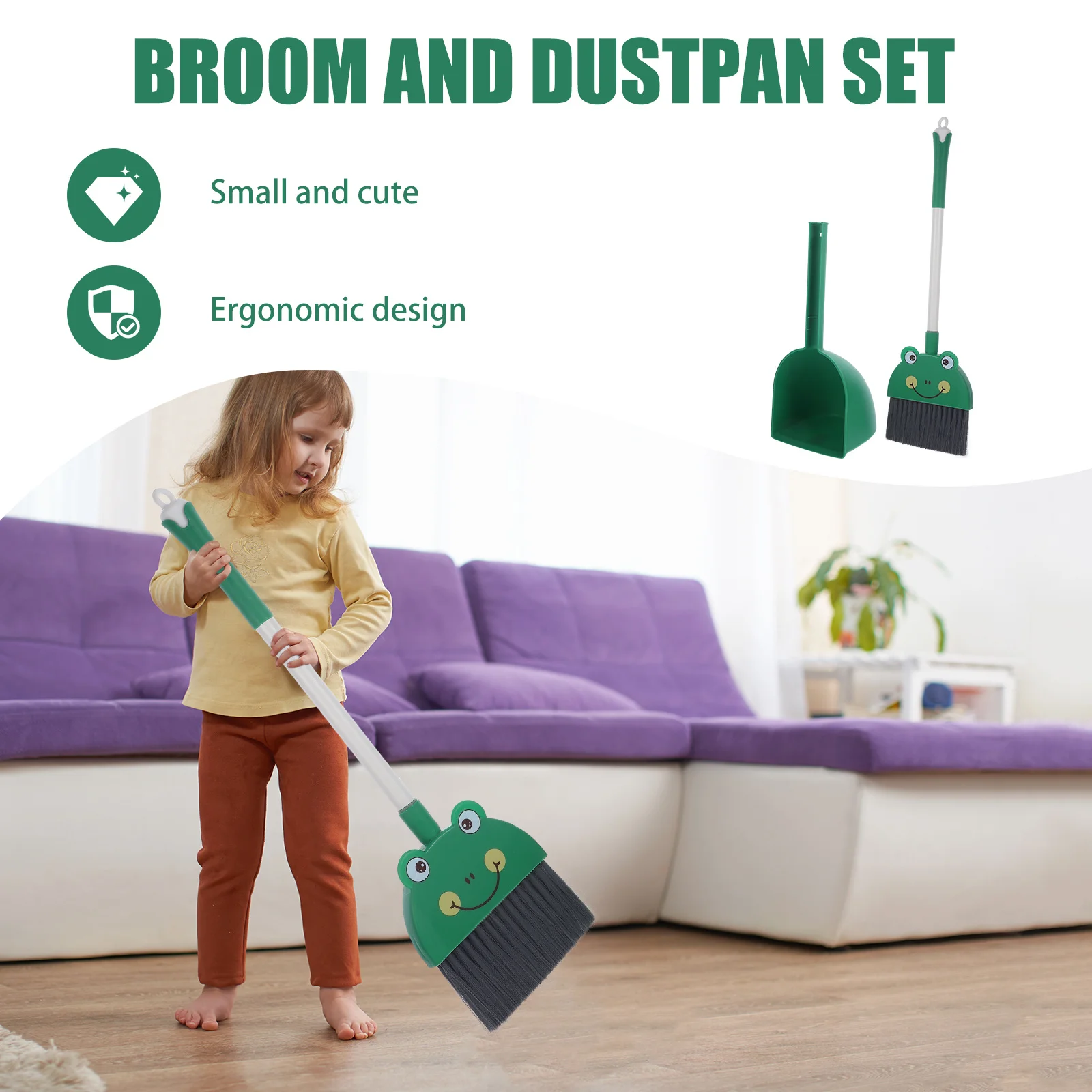 

1 set 1 Set Broom Dustpan Set Cartoon Small Cleaning Tool For Chores Training 'S Housekeeping Playset