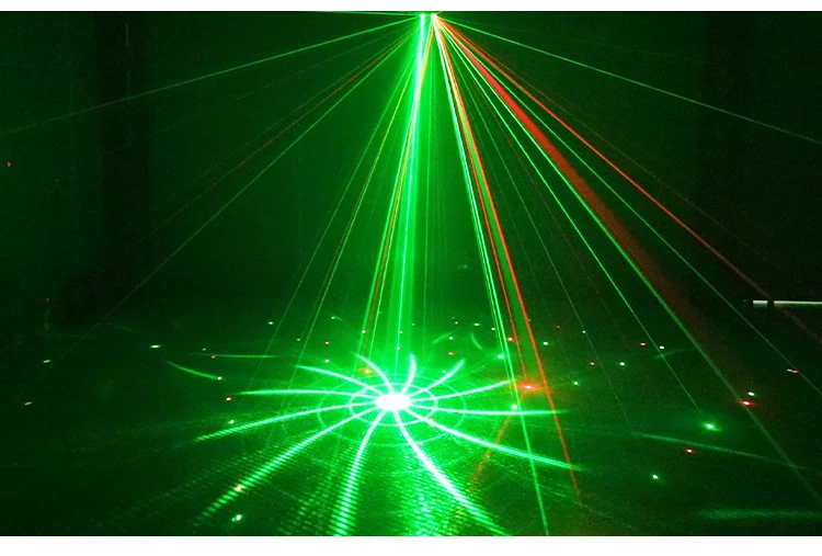 HCWE  21 Lens LED Stage Lamp DJ Projector Strobe Effect Laser Lights Party 21 Eyes Disco Light for Night Club Bar KTV Lighting