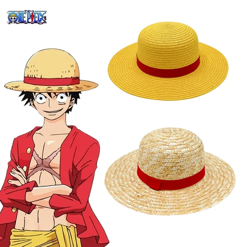 

New Cartoon One Piece Monkey D Luffy Cosplay The Same Straw Hat Anime Dress Up Knitting Parent-child Hat Sunscreen Beach Hat