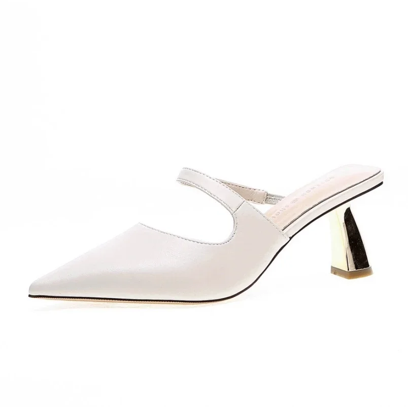 Sandal Musim Panas Baru 2025 Sandal Hak Tinggi Fashion Runcing Seksi Hak Ramping Sepatu Wanita Seks