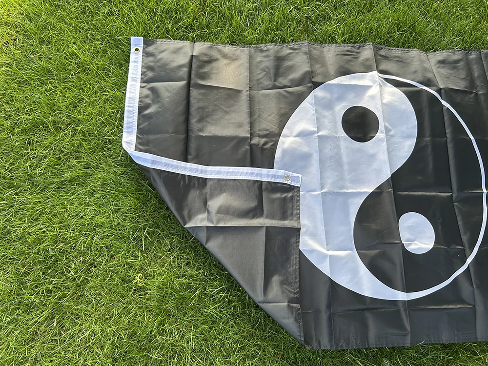 (SKY FLAG) Yin-Yang-Muster-Flagge, Tai-Chi-Flagge, Banner mit antiken philosophischen Motiven, 150 x 90 cm, Materialobjekt für Fotografie und Dekoration. – Detail 4