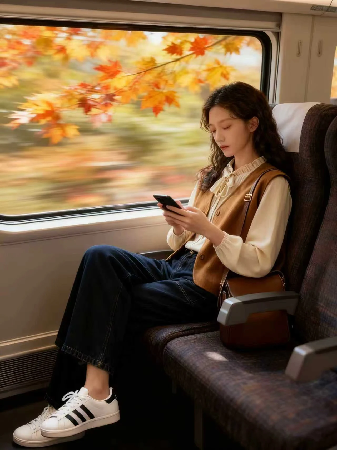 Ele Winter Faion Set Chaleco irt para mujer Combo Casual artístico Sle Denim Match cintura alta largo Sve cuello alto