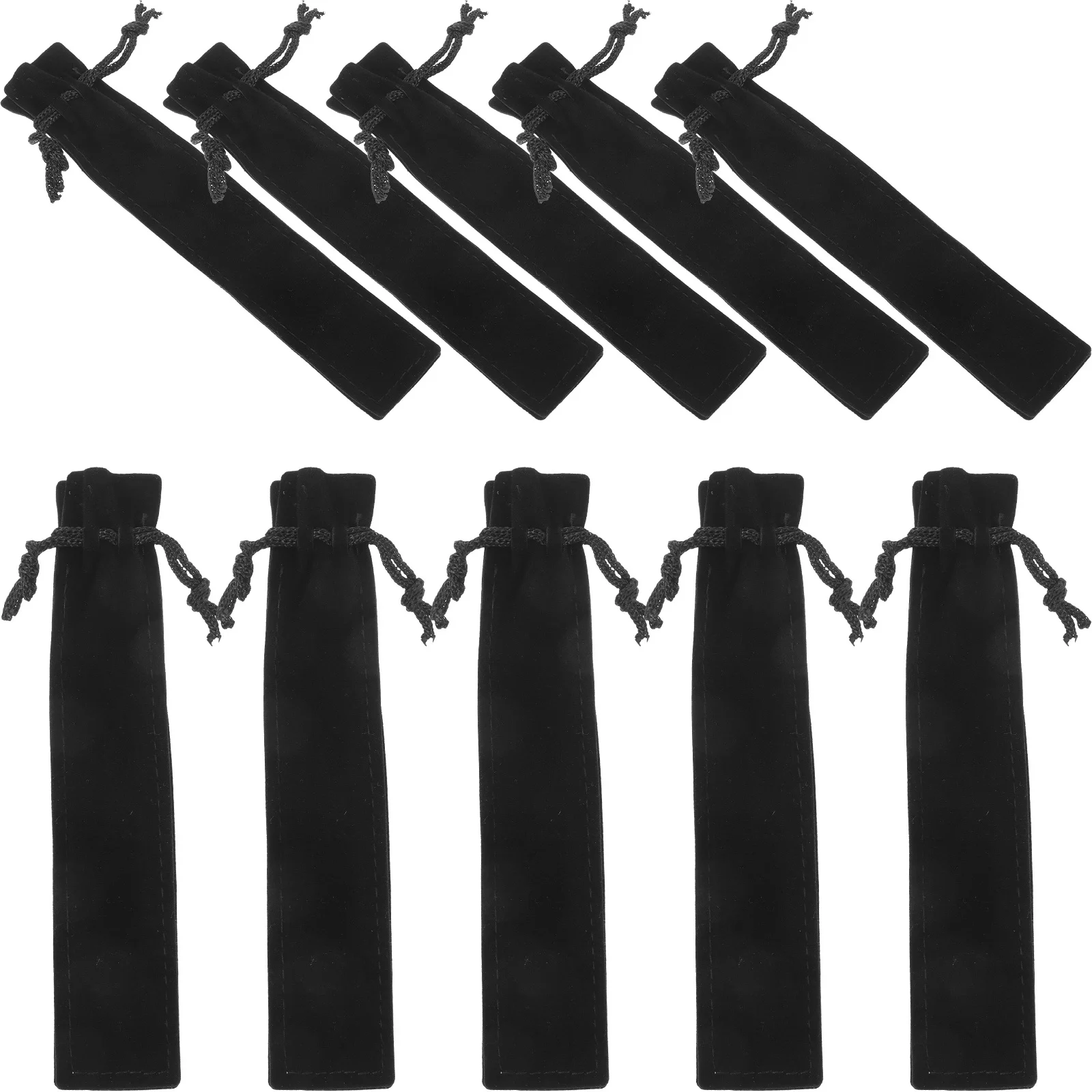 25Pcs Pen Pouch Drawstring Closure Flannel Pen Bag Protective Sleeve Storage Case for Office School Home Stationery Organization