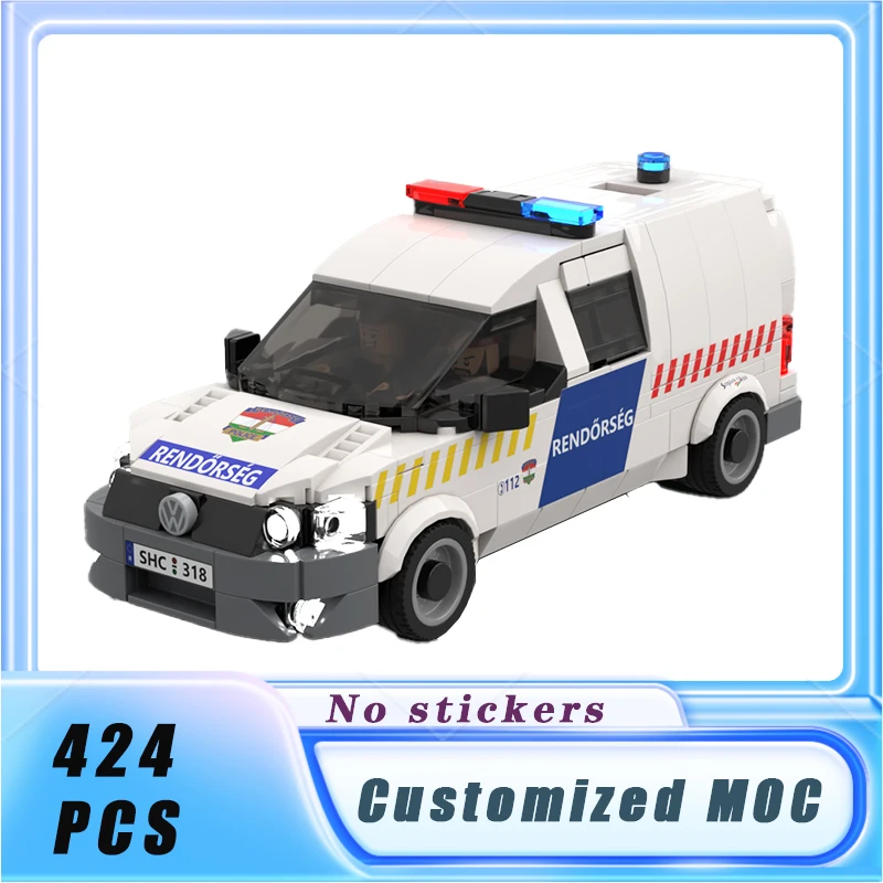 

City Vehicle MOC Caddy Police Van Building Blocks Model Bricks Sets Assemble Display Children's Toys Gifts 424PCS