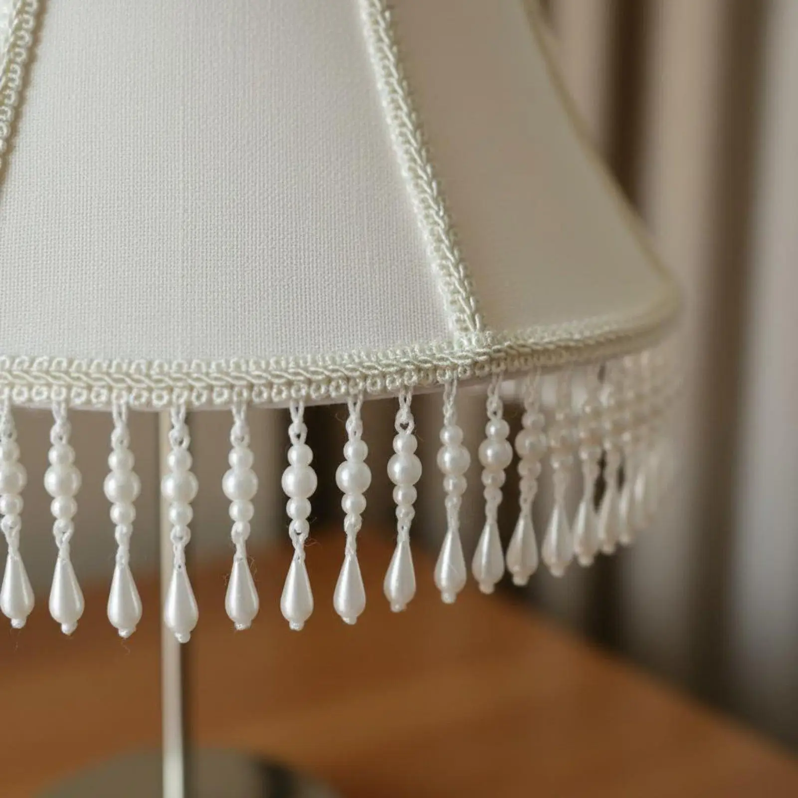 Linen Lampshade Decorative Handmade Fringe Shade for Table Lamp Standing Lamp Bedside Lighting