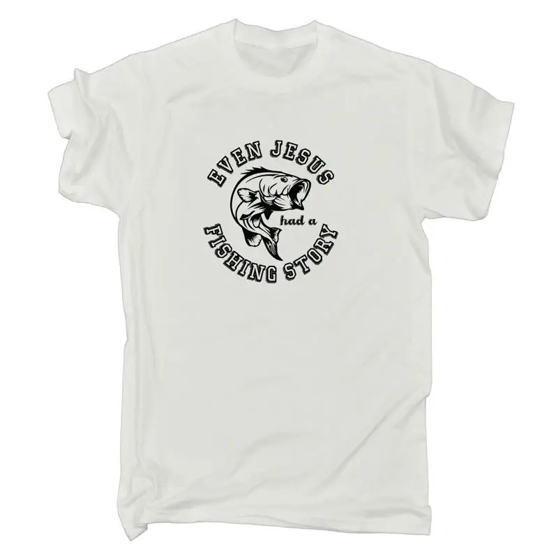 

Even Jesus Has A Fishing Story Fish Mens Funny T Shirt