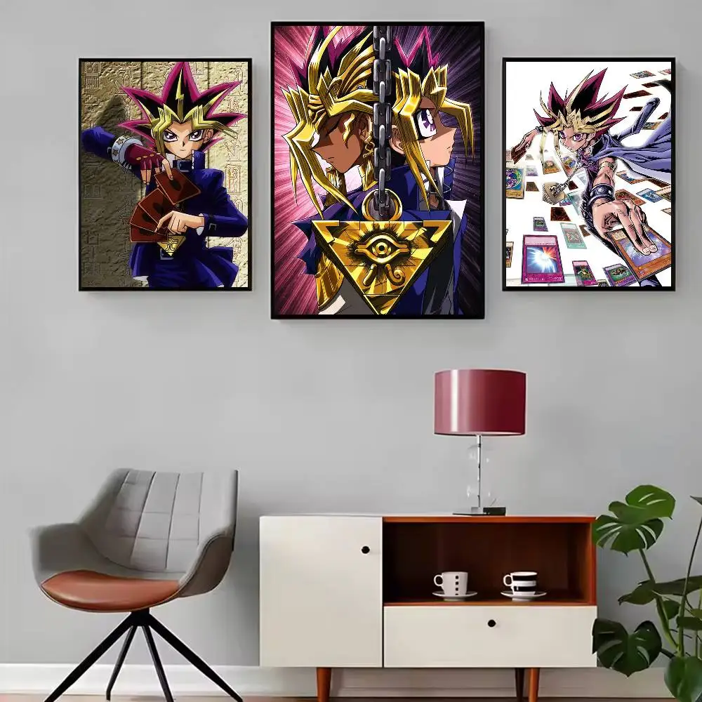 Anime Yu-Gi-Oh Y-Yugi Muto Poster HD Quality Wall Art Retro Posters For Home Room Wall Decor Self Adhesive