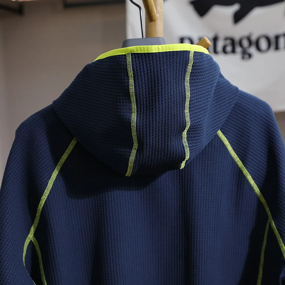 Unisex Outdoor Schnelltrocknende Waffel-Kapuzenjacke - Atmungsaktives & Schweißableitendes Reißverschluss-Oberteil für Frühlings- & Sommerwanderungen – Detail 16