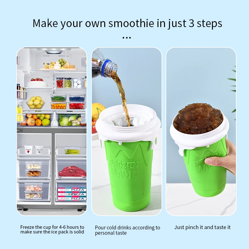 Slushie Cup, DIY Magic Slushy Maker Cups, Portable Slushy Cup for Juices, Milk and Ice Cream Make, Double Layers Smoothie Cups - view 3