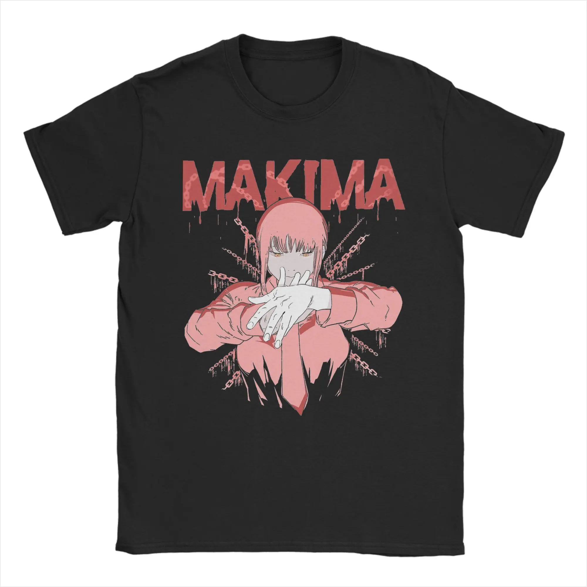 

Новинка Makima Control Devil Pochita аниме футболка для мужчин и женщин хлопок с коротким рукавом бензопила человек с круглым вырезом летняя одежда