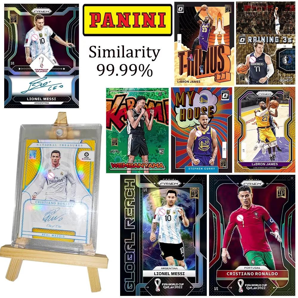 Karty kolekcjonerskie Panini Wysoka imitacja DIY Messi Ronaldo Jordan Curry James Wembanyama Refrakcyjny geniusz Prezenty świąteczne