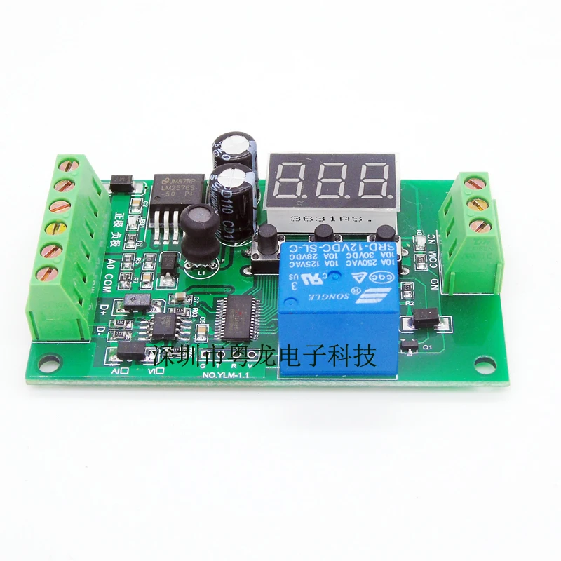 0-10V / 0-55v voltage signal detection and setting upper and lower limit control relay switch alarm module RS485