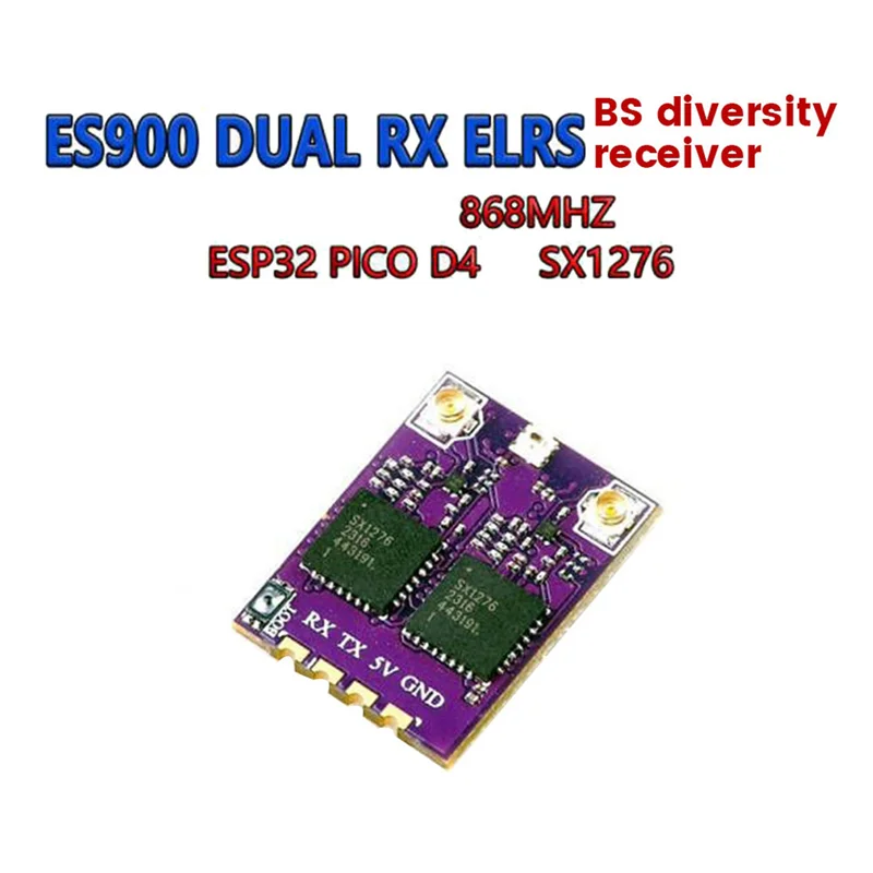 

【Last-Chance!】2X ES900 DUAL RX ELRS Diversity Receiver 868Mhz Built-In TCXO For FPV Long Range Drone RC Airplane