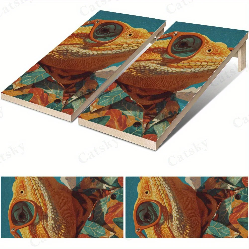 

Cool Lizard with Sunglasses 2D Flat Vinyl Sandboard Stickers - Bubble-Free, Easy Application, Waterproof, One-Step Renovation fo