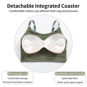 Sports bra without back to women, sewing inside clothes, adjustable shoulder strap, padded vest, back -free sports, bralette gymnasium 8 Main Sales Women's Sports Bra - №4