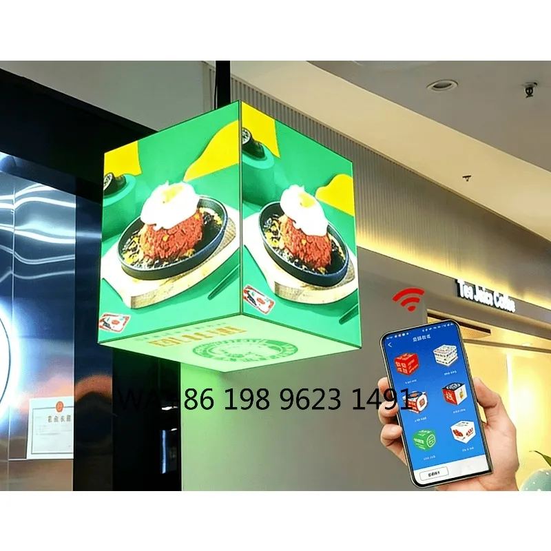 

3D LED Cube Display IP65 Waterproof Remote Control Advertising Screen Indoor Outdoor For Wedding Building Commercial Decoration