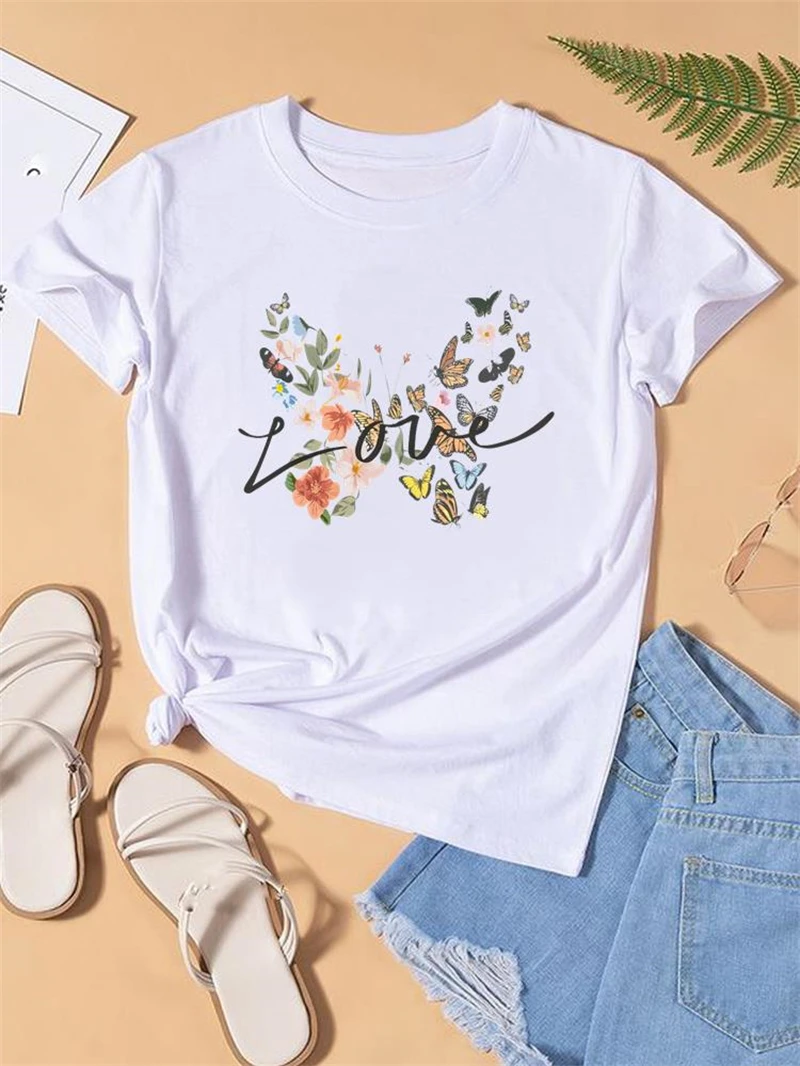 Love Sweet Valentine Trend Cute Tee Fashion Print Summer Women Short Sleeve Lady Female Shirt Clothes Graphic T-shirt