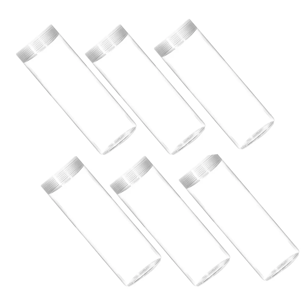 6Pcs 30Mm Transparent Coin Collection Holders Plastic Storage Tubes with Caps for Rolled Loose Coins Anti-Damage Humidity