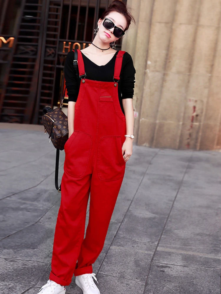 Jeans Overalls Jeans Frauen Overall Frau rote Jeans für elegante Herbst Overalls x109