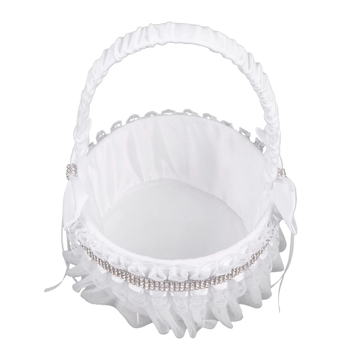 

Rhinestone Flower Basket Western Wedding Portable Petal Holder Reusable Bridal Party Decor Storage Basket