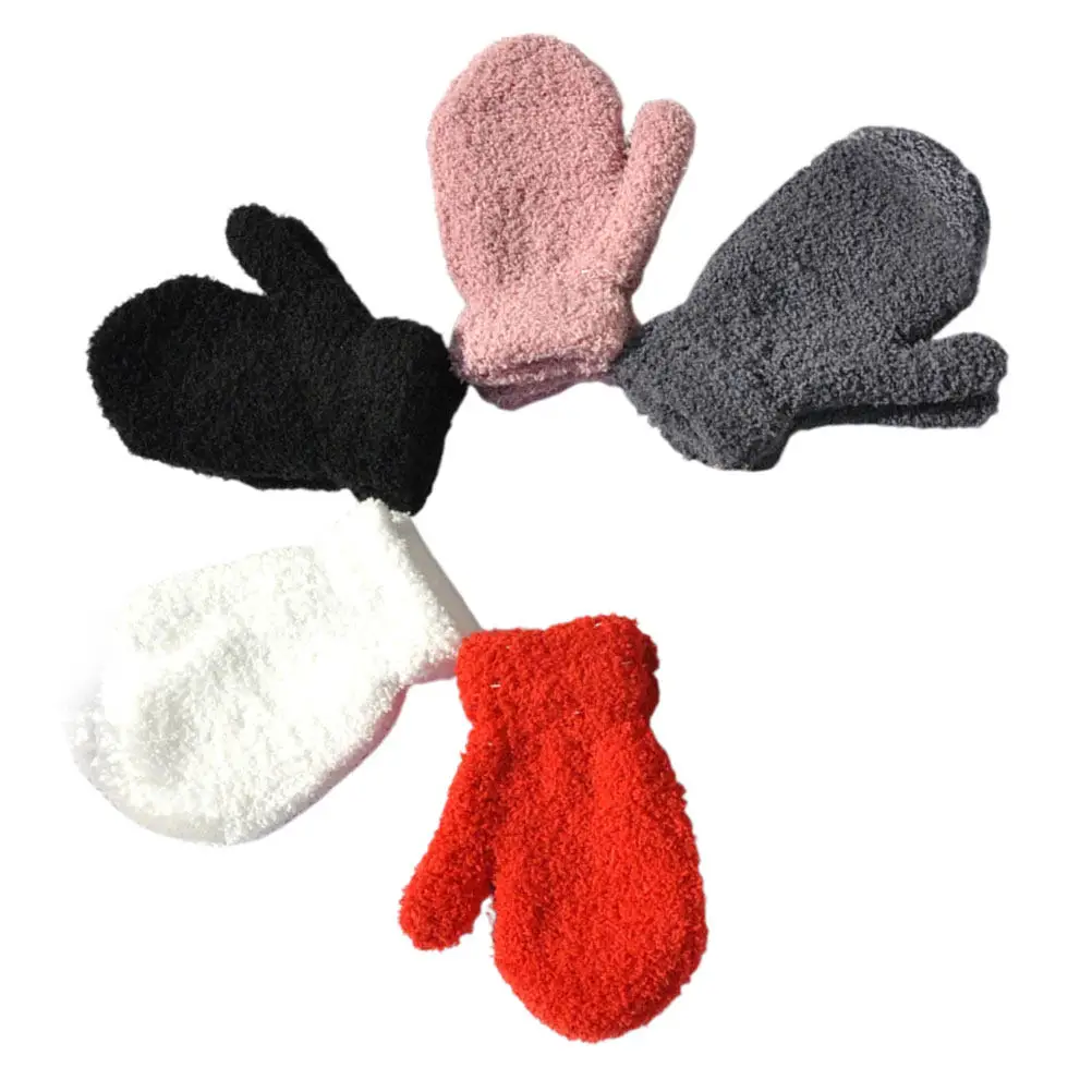 5 Pairs Cold Weather Gloves for Kids Girls Knitted Mittens Children's Full Finger