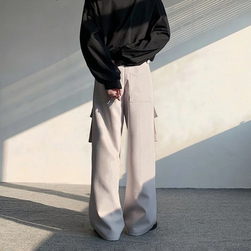 2026 Summer New Male Straight Large Pockets Leg Pants American Retro Fashion Trend High Street Loose Casual Simple Men's Bottoms