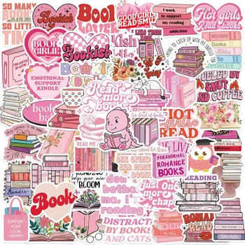 10/50 adet sevimli pembe okuma kitap boobooçıkartmalar Kawaii çıkartmaları DIY Scrapbooking dizüstü dizüstü telefon bagaj dekoratif Sticker