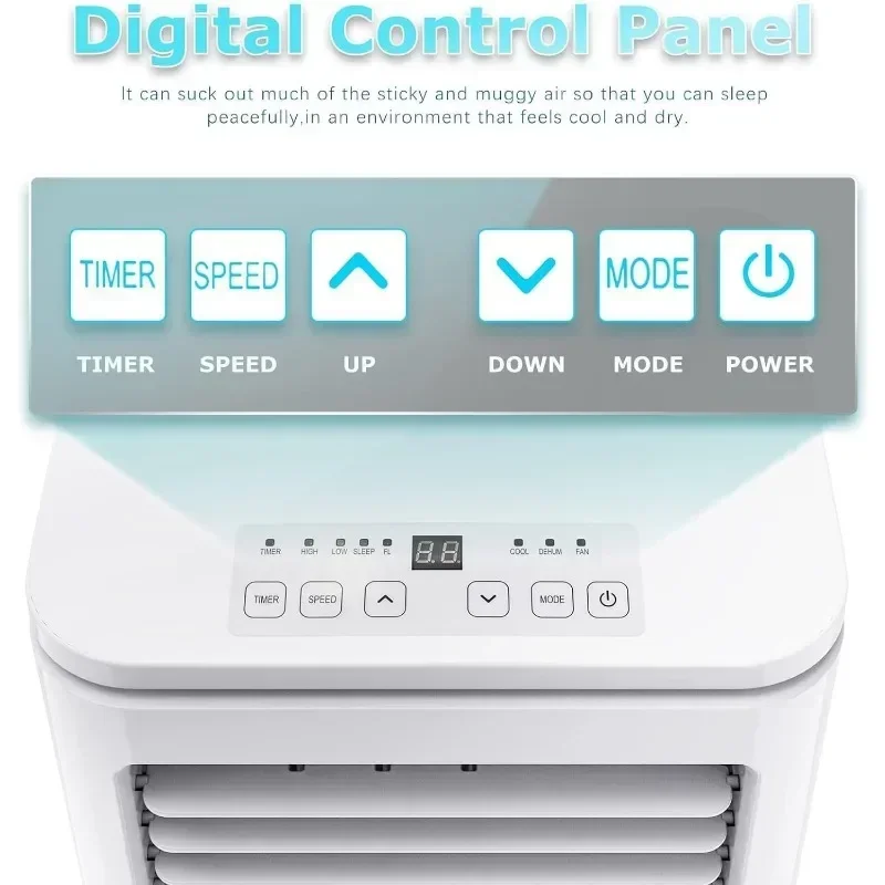 Deeyeh condizionatore d'aria portatile unità silenziosa unità di raffreddamento compatta con deumidificatore e funzione ventola con telecomando