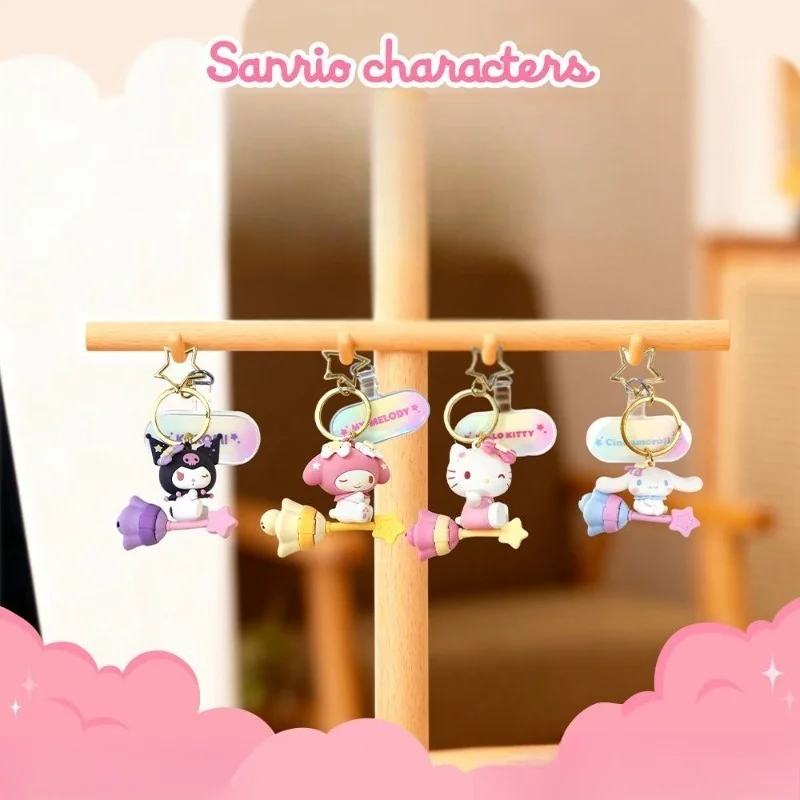 

Hot Sanrio Dreamy Star Moon Hanging Ornament 3D Cute Hello Kitty Cinnamoroll Schoolbag Car Decor Perfect Gift Exquisite Keychain