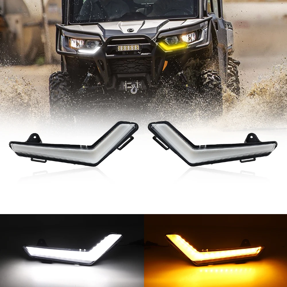 

ATV Front LED Turn Signal Lights DRL for Can-Am Defender 2020+ Defender Max 2020+ Commander 2021