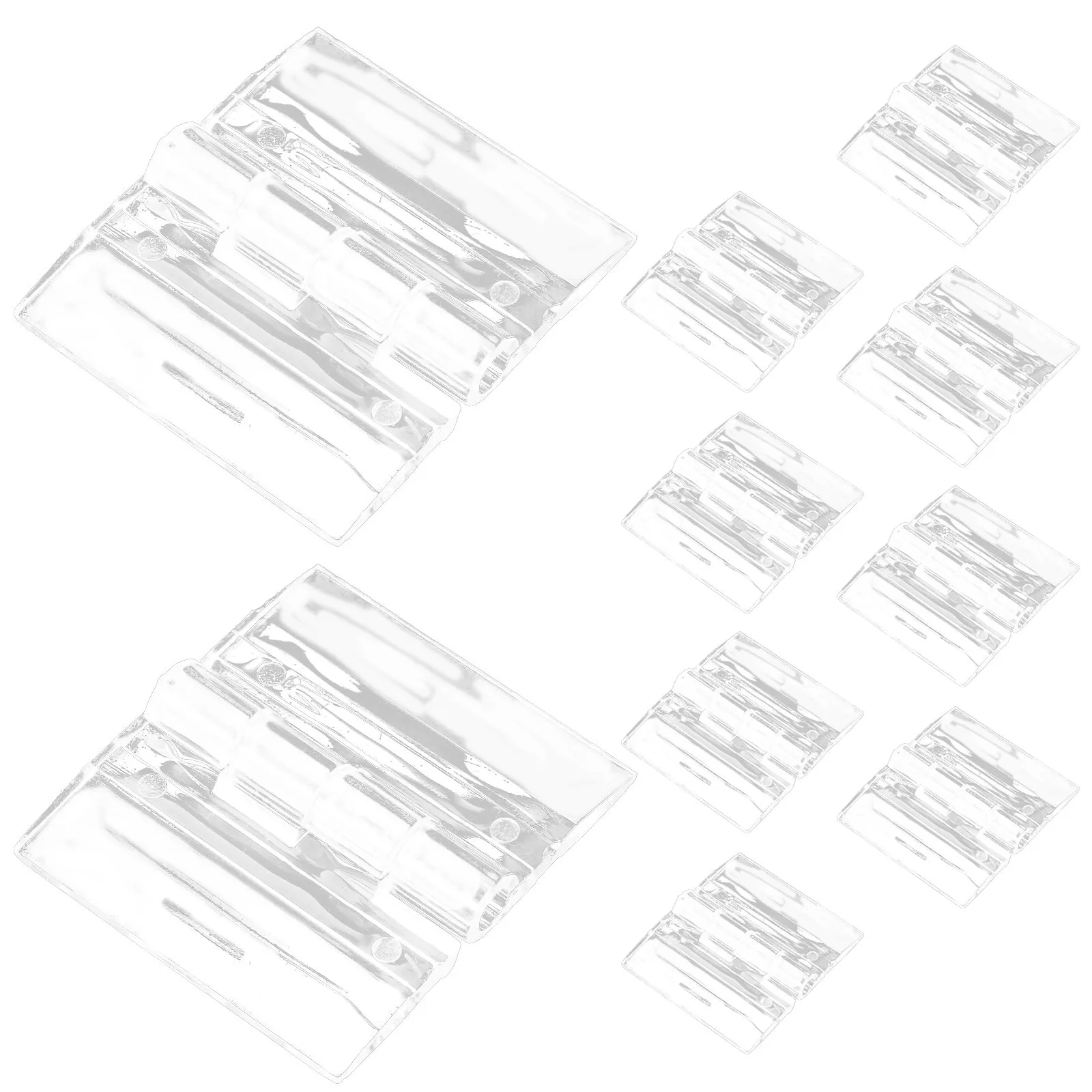

10Pcs Acrylic Hinges Clear Strong Hinges for Cabinet Door Drawers Wooden Box Craft Furniture Continuous Hinge Small
