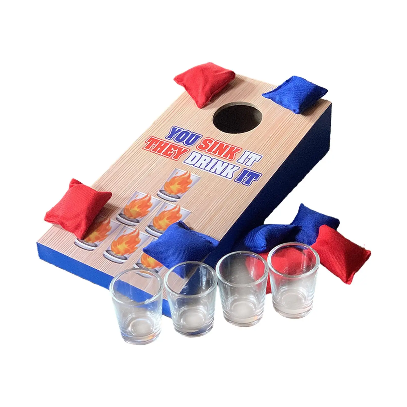 Sandbag Throwing Game Multicolor Party Game Board Portable Table Game Set for Summer Outdoor Activities