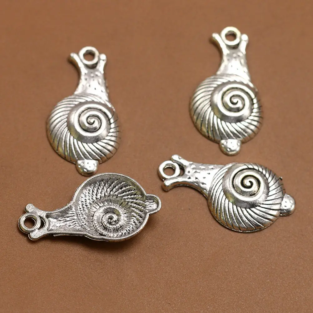 

20 шт. подвесок-улиток из сплава, простые и стильные, для изготовления ожерелий, браслетов, серег, аксессуары для рукоделия и подарков