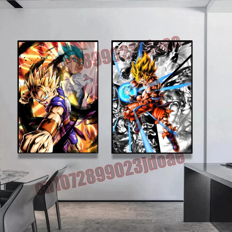 

Dragon Ball Goku Vegeta Cell Super Saiyan Theme Party Background Wall Decoration Mural Art Painting Interior Decoration Poster