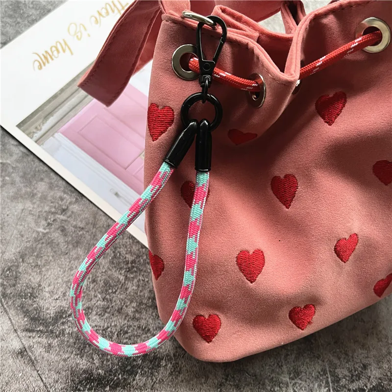 

Phone Jewelry Color Wrist Strap Keychain with Patch Accessories for Hanging Cell Phones Charm Anti-lost Short Lanyard Keys