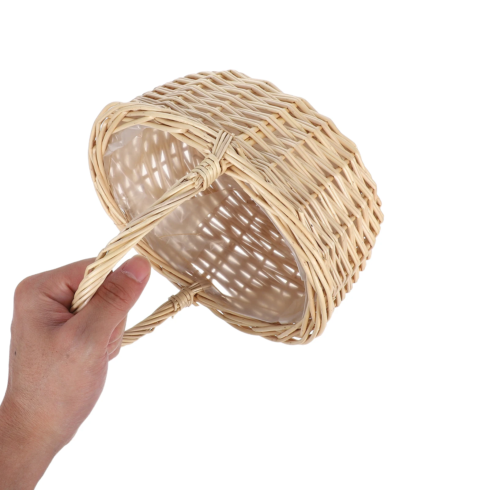 

Woven Flower Basket Rustic Handmade Portable Decorative Storage Container Fruit Picnic Basket Photo Prop Photo Prop