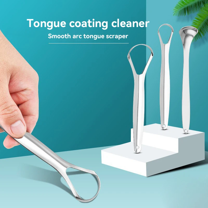 Stainless Steel Tongue Scraper Tongue Portable Oral Care Remover Halitosis Tongue Coating Oral Cleaning Tools Tongue Cleaning