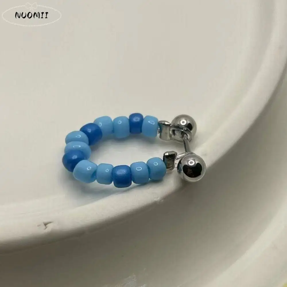 ديكور التيتانيوم الصلب تصميم الأزياء الفتيات الحلو الكورية نمط القرط المرأة مجوهرات الرجعية الأذن العظام مسمار حبة ملونة #1