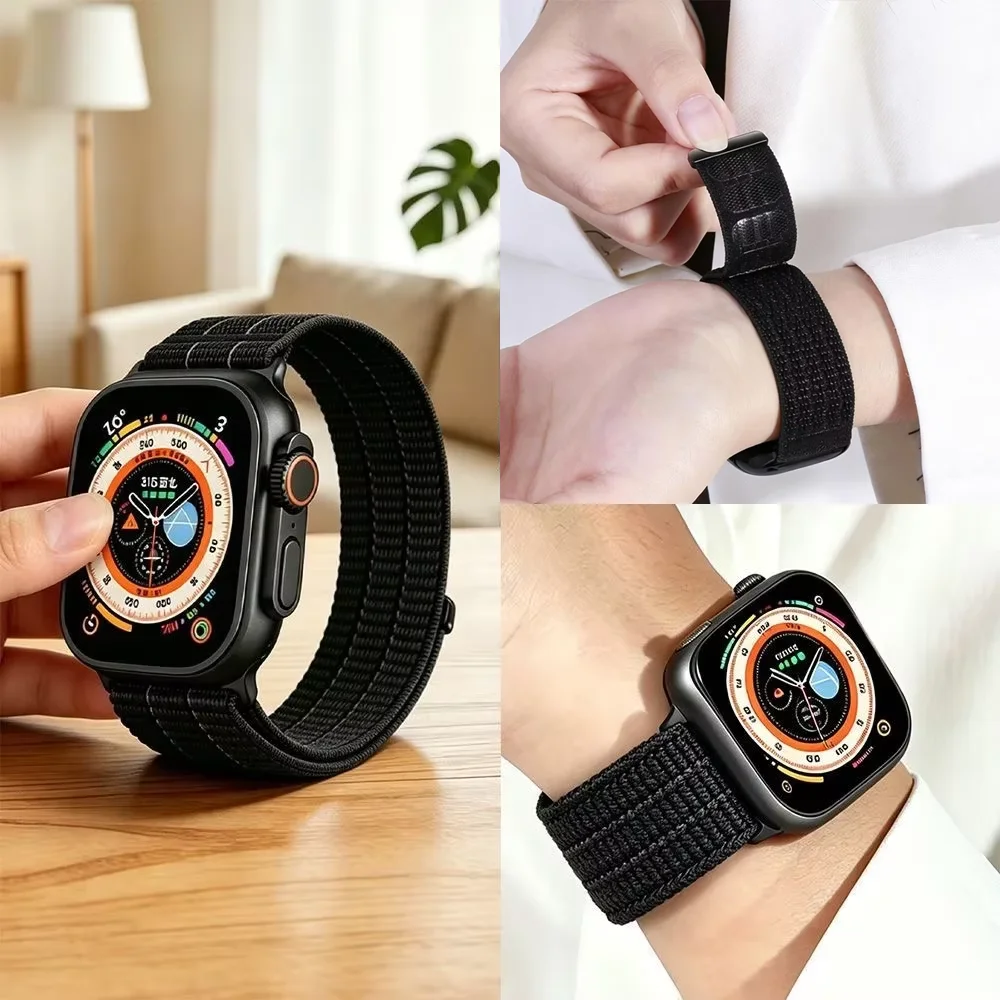 Nylon-Schlaufenarmband für Apple Watch Ultra 3 2 49mm Armband Serie 11 10 46mm 42mm Armband iWatch 9 8 7 6 5 4 SE 45mm 41mm 40mm 44mm