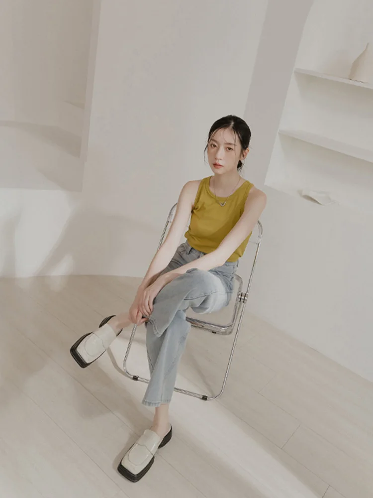 

Женские джинсы Queenop с высокой талией, прямые, повседневные, из денима, длинные брюки, удобные, свободного кроя