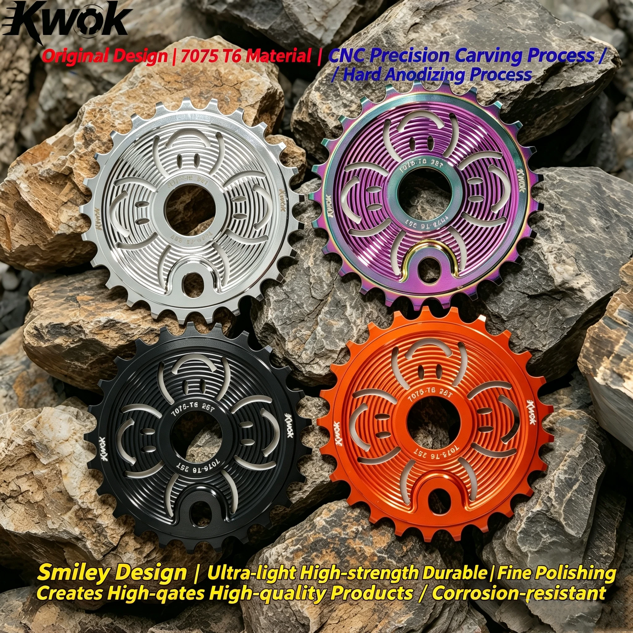 Piñón de BMX, Rueda Dentada de BMX 1/2"*1/8" 25T, Aleación de Aluminio Ligera 7075 CNC, Piezas de Rueda Dentada para Bicicleta de Carreras de Alto Rendimiento